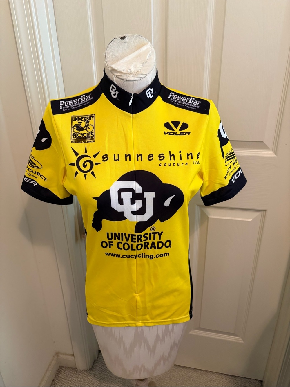 University of Colorado Yellow Cycling Jersey Voler size euro Medium women